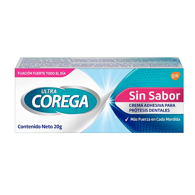 Ultra Corega Sin Sabor 20g - Adhesivo para Prótesis Dentales