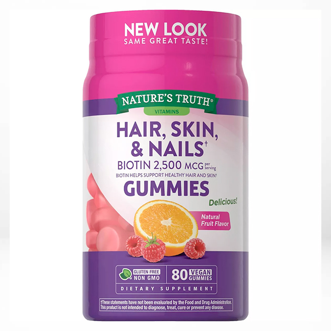 Cabello Piel Uñas Gomitas Veganas con Biotina Natures Truth