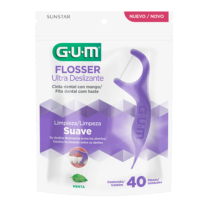 GUM Flosser Ultra Deslizante Hilo Dental con Mango