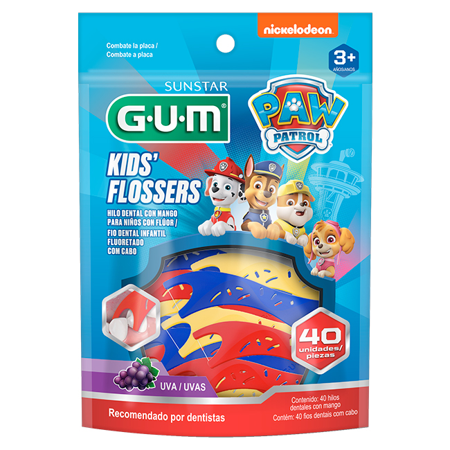 GUM Paw Patrol Flosser - Hilo dental con mango para niños