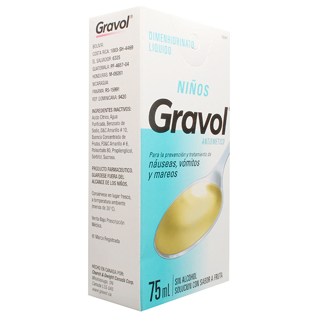 Gravol Niños Antiemético Jarabe Sabor a Frutas 75ml