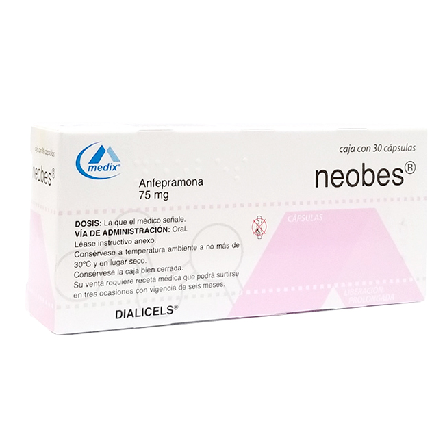 Neobes Capsula 75mg Tratamiento de la Obesidad Exógena 