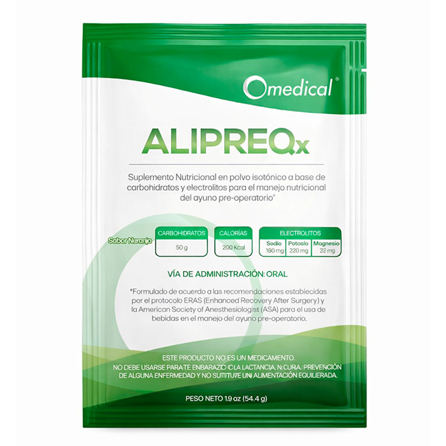 ALIPREQx Omedical 54.4g – Bebida Isotónica para Ayuno Preoperatorio