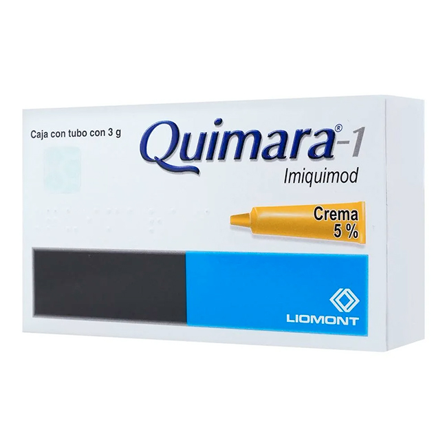 Quimara-1 Imiquimod 3g Crema 5% Tratamiento Verrugas Genitales
