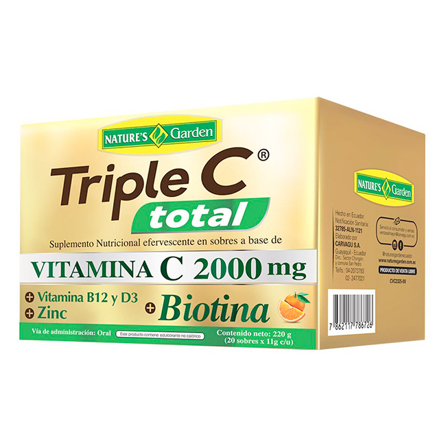 Triple C Total con Biotina Efervescente – Presentación Sobre 11g