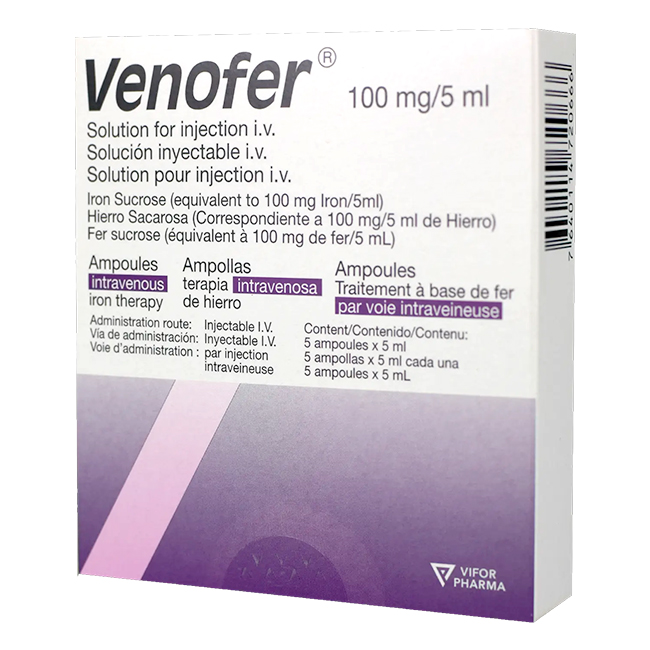Venofer 100mg/5ml (Deficiencia de Hierro)