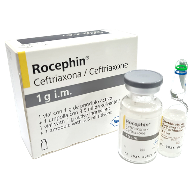 Rocephin 1g i.m. Antibiótico Ceftriaxona / Ceftriaxone