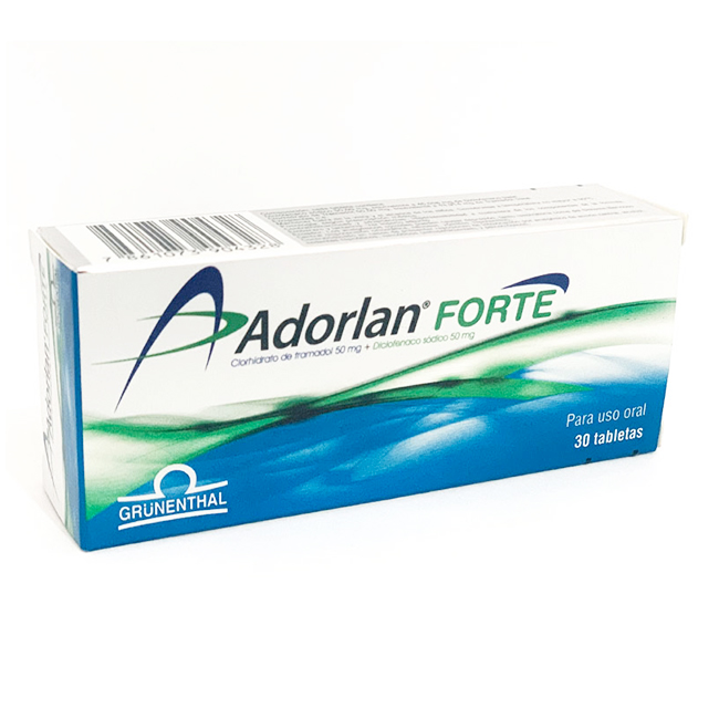Adorlan Forte (Tramadol / Diclofenaco Sódico) Alivio del Dolor Agudo 