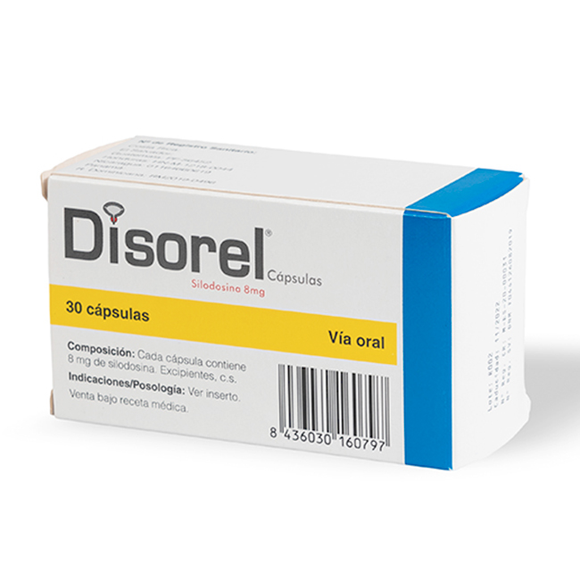 Disorel Silodosina 8mg Tratamiento Hiperplasia Prostática Benigna (HPB) 