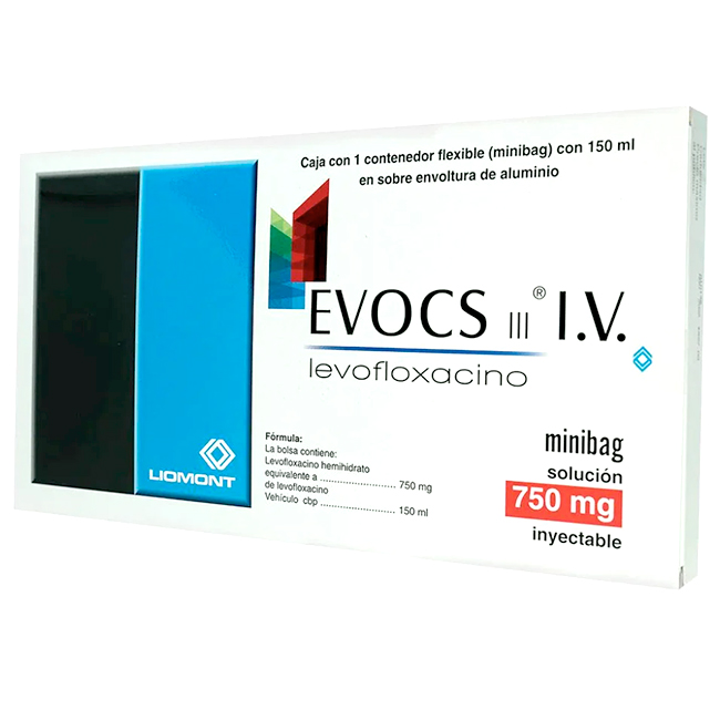 Evocs III levofloxacino 750 mg Inyectable Intra Venoso