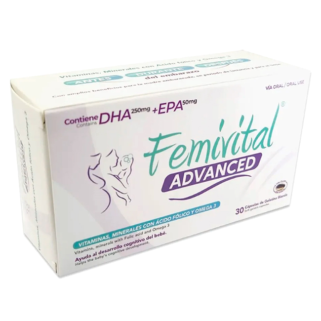Femivital Advanced (Vitaminas, Minerales con Acido Fólico y Omega 3)