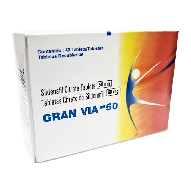 Gran Vía 50 en Tabletas Citrato de Sildenafil 50mg Tratamiento Disfunción Eréctil