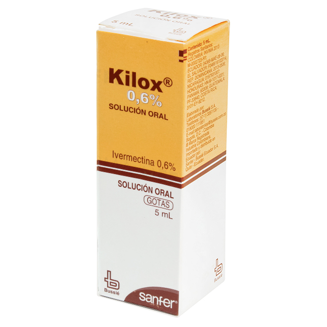 Kilox Ivermectina 0.6% Gotas 5 mL Antiparasitario