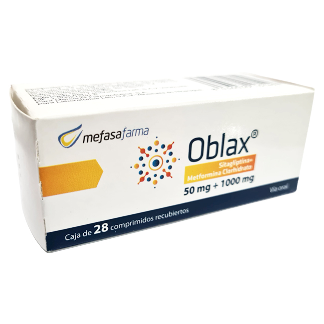 Oblax 50mg + 1000mg Sitagliptina y Metformina 