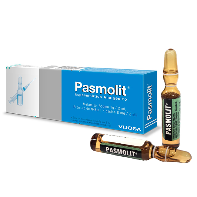 Pasmolit ampolla 2ml (Vijosa) dolores, espasmos, cólicos