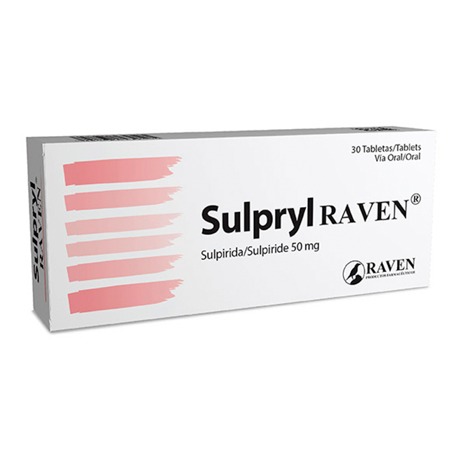 Sulpryl Raven sulpirida 50 mg Trastornos Depresivos, Vértigo, Psicosis