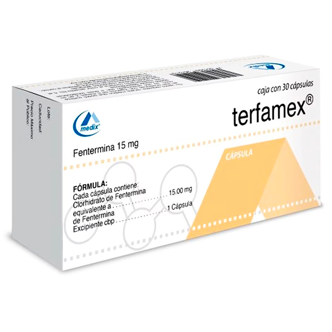 Terfamex 15mg Fentermina Tratamiento de la Obesidad