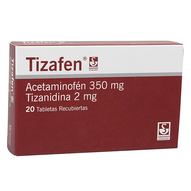 Tizafen Acetaminofén 350mg Tizanidina 2mg