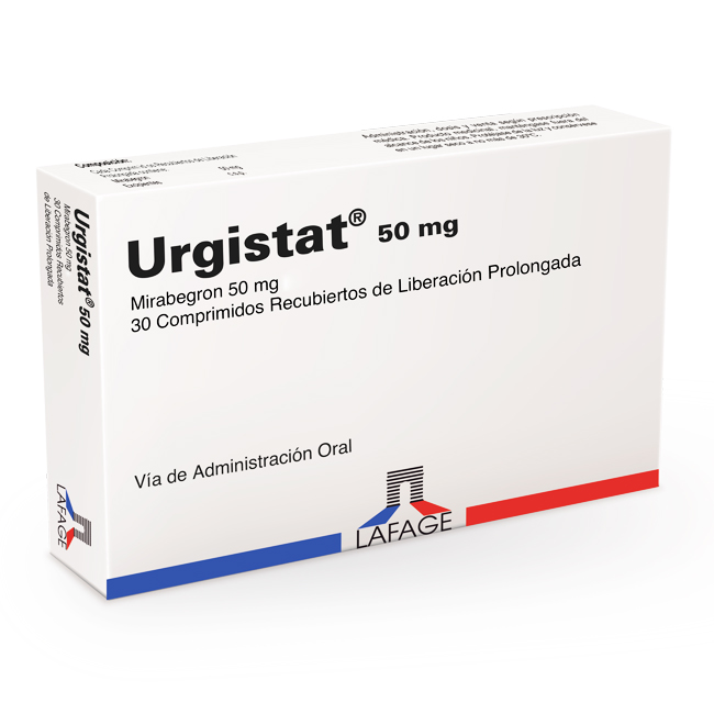 Urgistat Mirabegron 50mg Síndrome de Vejiga Hiperactiva