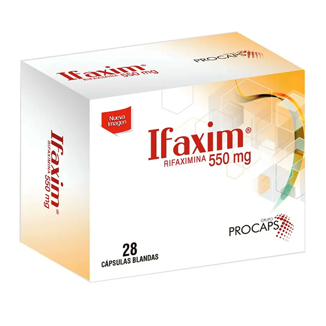 Ifaxim Rifaximina 550mg Antibiótico Intestinal Tratamientos Gastrointestinales 