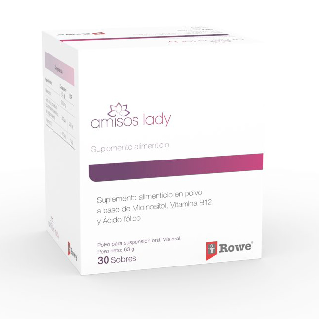 Amisos Lady Caja 30 sobres Mioinositol Vitamina B12 Ácido fólico