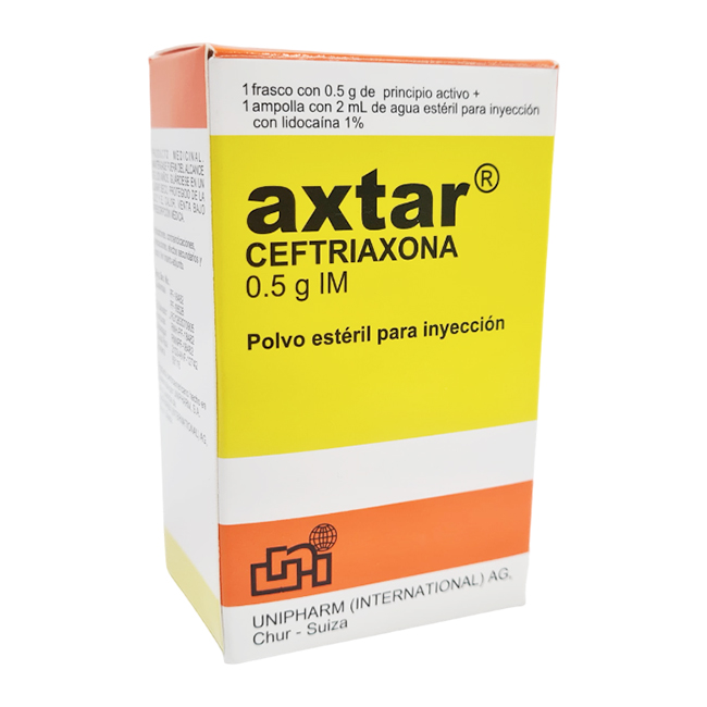 Axtar Ceftriaxona 0.5g IM Antibiótico