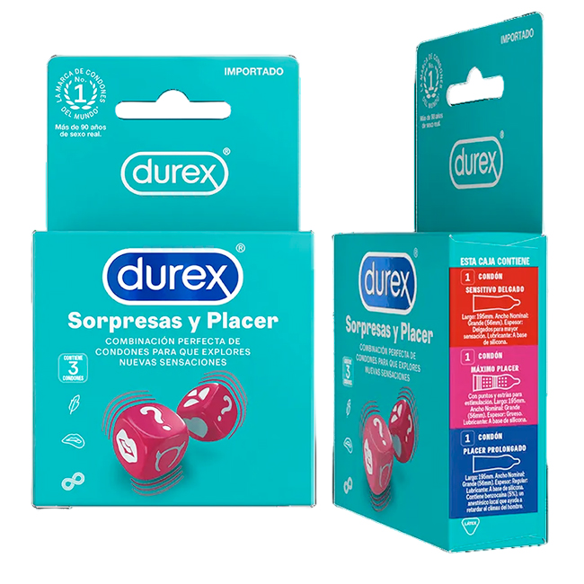 Condones Durex Sorpresas y Placer