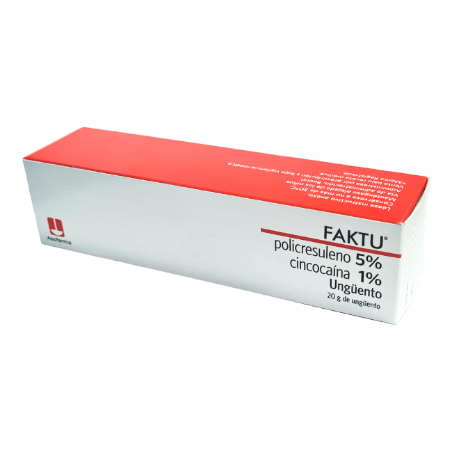 Faktu Unguento 20g Policresuleno Cincocaina Hemorroides