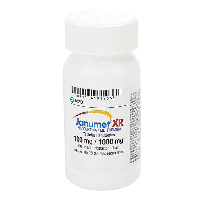 Janumet XR 100mg / 1000mg Sitagliptina Metformina