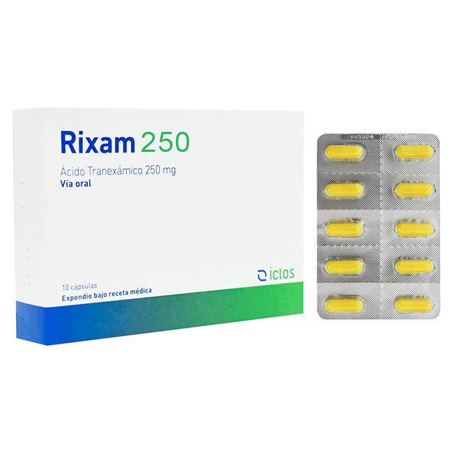 Rixam 250mg Capsulas Tratamiento Sangrado Abundante Ciclo Menstrual Femenino