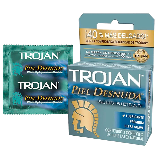 Condones Trojan Piel Desnuda Latex Ultra Delgado