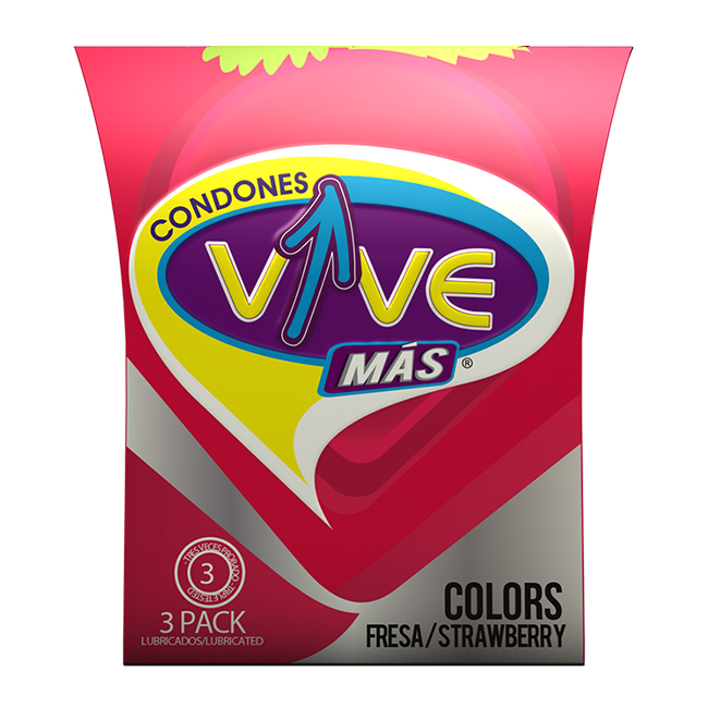 Condones Vive Colors Fresa