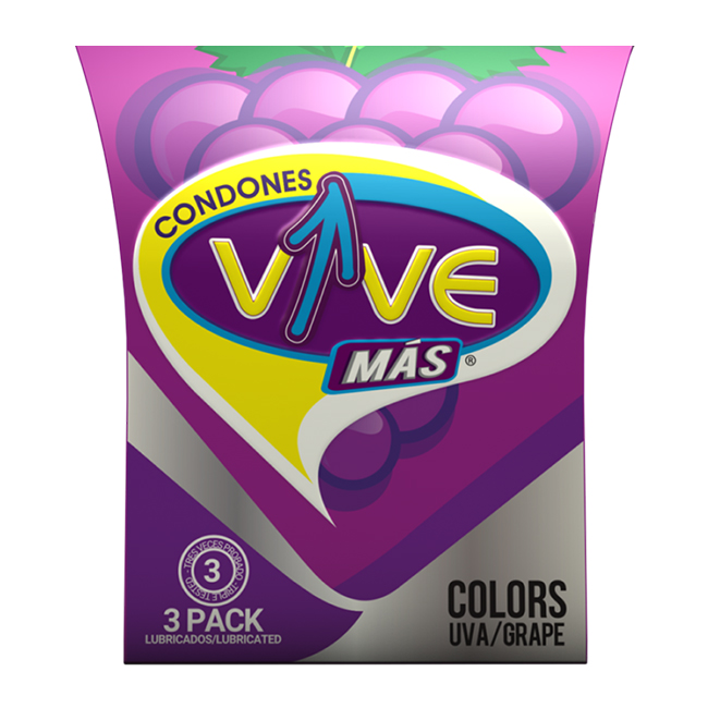 Condones Vive Colors Uva