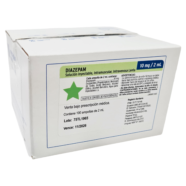 Diazepam 10mg/2mL Solución Inyectable
