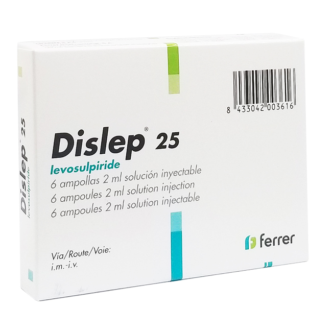 Dislep Solución Inyectable Levosulpiride 25mg/2mL
