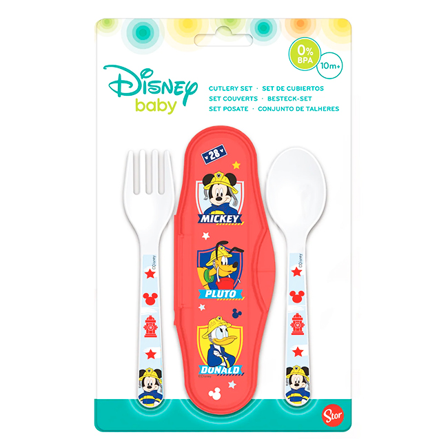 Disney Baby Set Cubiertos con Estuche Mickey Pluto Donald