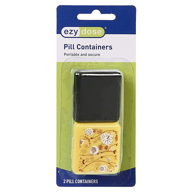 Contenedor de Pastillas Pill Container Ezy Dose Negro y Amarillo