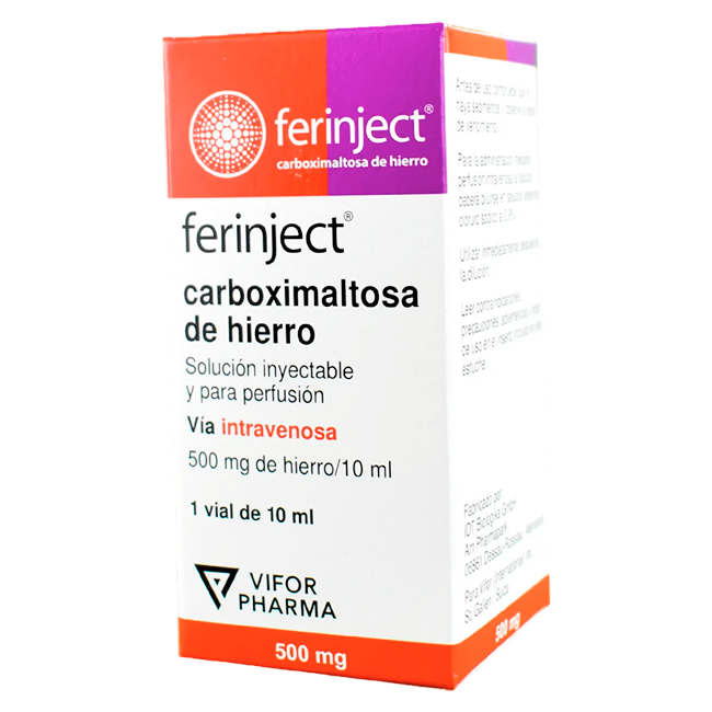 Ferinject 500mg/10ml Solución Inyectable Tratamiento Deficiencia de Hierro 