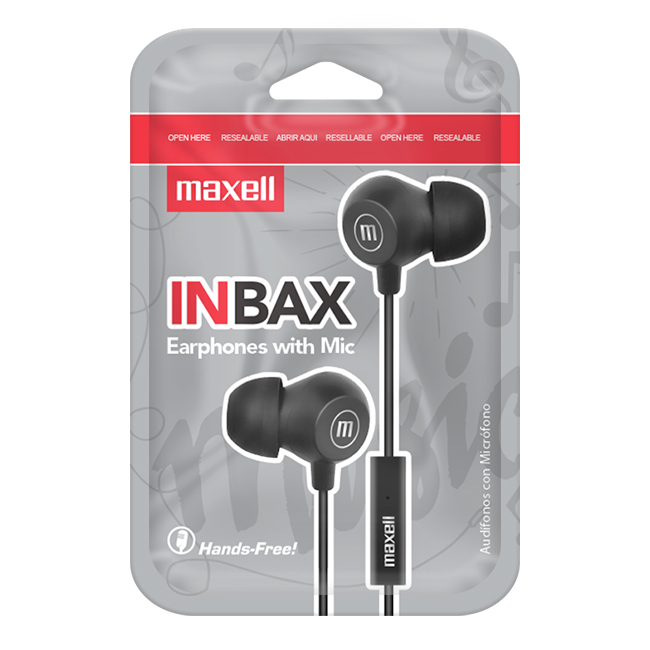 Audífonos IN-BAX estéreo básicos de tapón de silicona Maxell