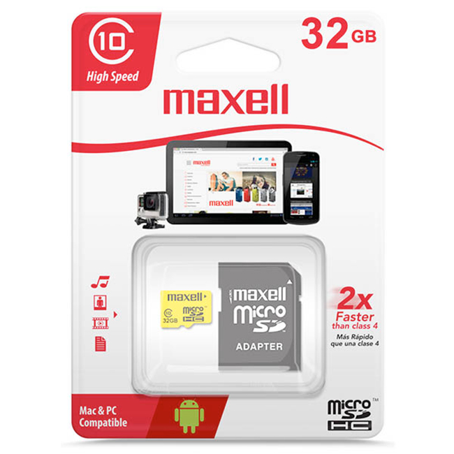 Memoria Microsd con Adaptador SD 32GB Maxell