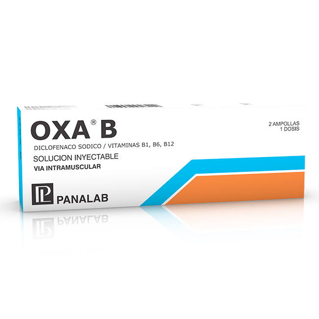 OXA B Diclofenaco Sódico, vitaminas B1 B6 B12 Solución Inyectable Vía Intramuscular
