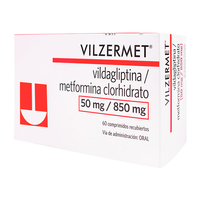 Vilzermet 50mg / 850mg | Vildagliptina / Metformina Clorhidrato