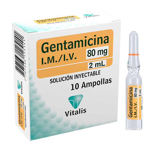 Gentamicina 80mg/2mL Solución Inyectable Vitalis