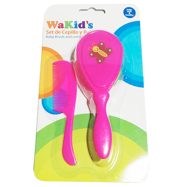 Cepillo y Peine Rosado marca Wakids