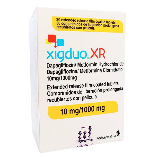 Xigduo XR 10mg / 1000mg | Dapagliflozina y Metformina