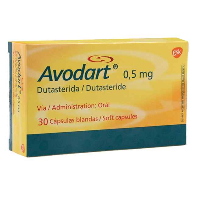 Avodart 0.5mg Dutasteride previene la caída de cabello