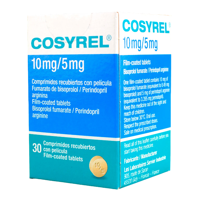 Cosyrel 10/5mg Fumarato de bisoporol Perindopril Servier
