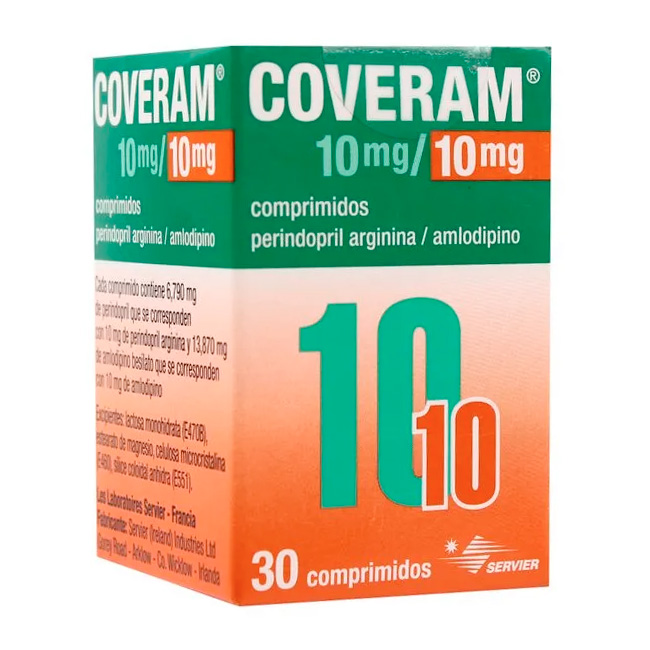 Coveram 10/10mg Perindopril Arginina Amlodipino Servier