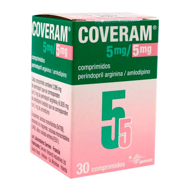 Coveram 5/5mg Perindopril Arginina Amlodipino Servier