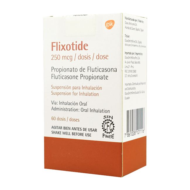 Flixotide 250Mcg Gsk Suspensión para Inhalación 60 Dosis